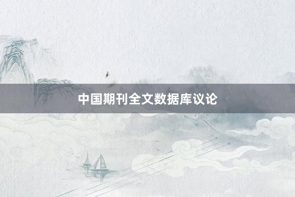 中国期刊全文数据库议论